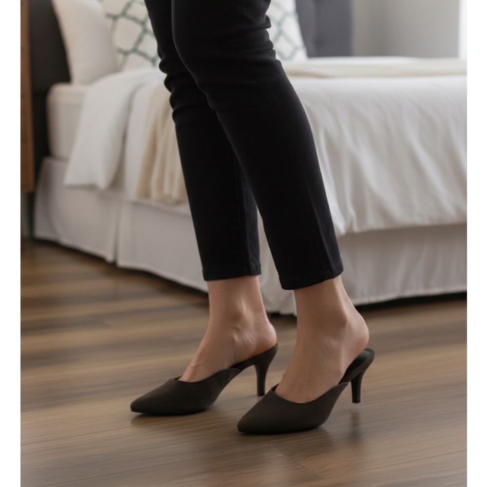 AEROSOLES Dark Brown Suede Mules